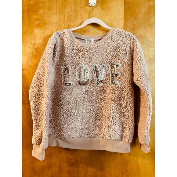 Mentally Exhausted Pink Fluffy Love Women's Sweater Size Medium - Picture 1 of 8